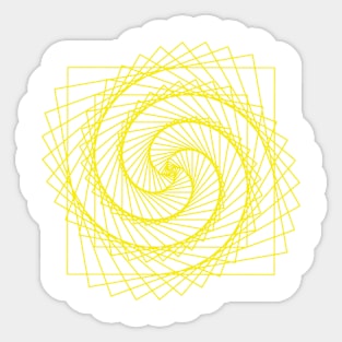 Geometric yellow square spiral - relaxing pattern Sticker